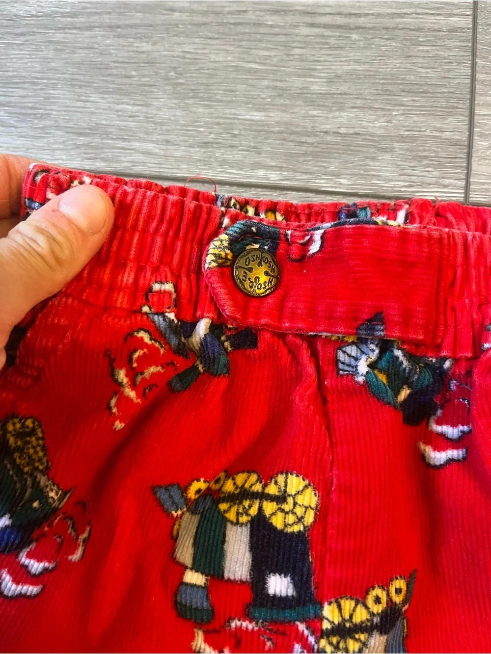 Vintage OshKosh Made in USA Train Corduroy Pants 3T
